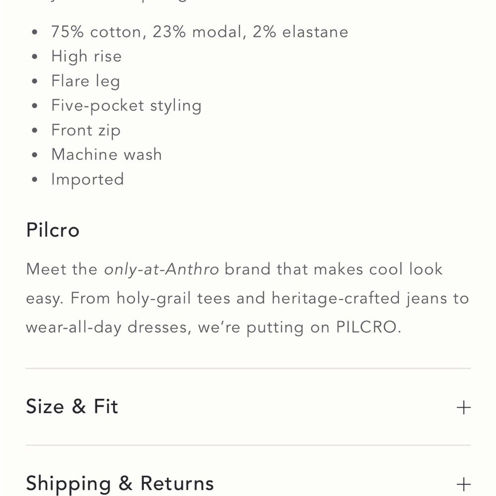 Anthropologie Pilcro “The Robbie” Corduroy High-Rise Flare Jeans - Picture 4 of 10